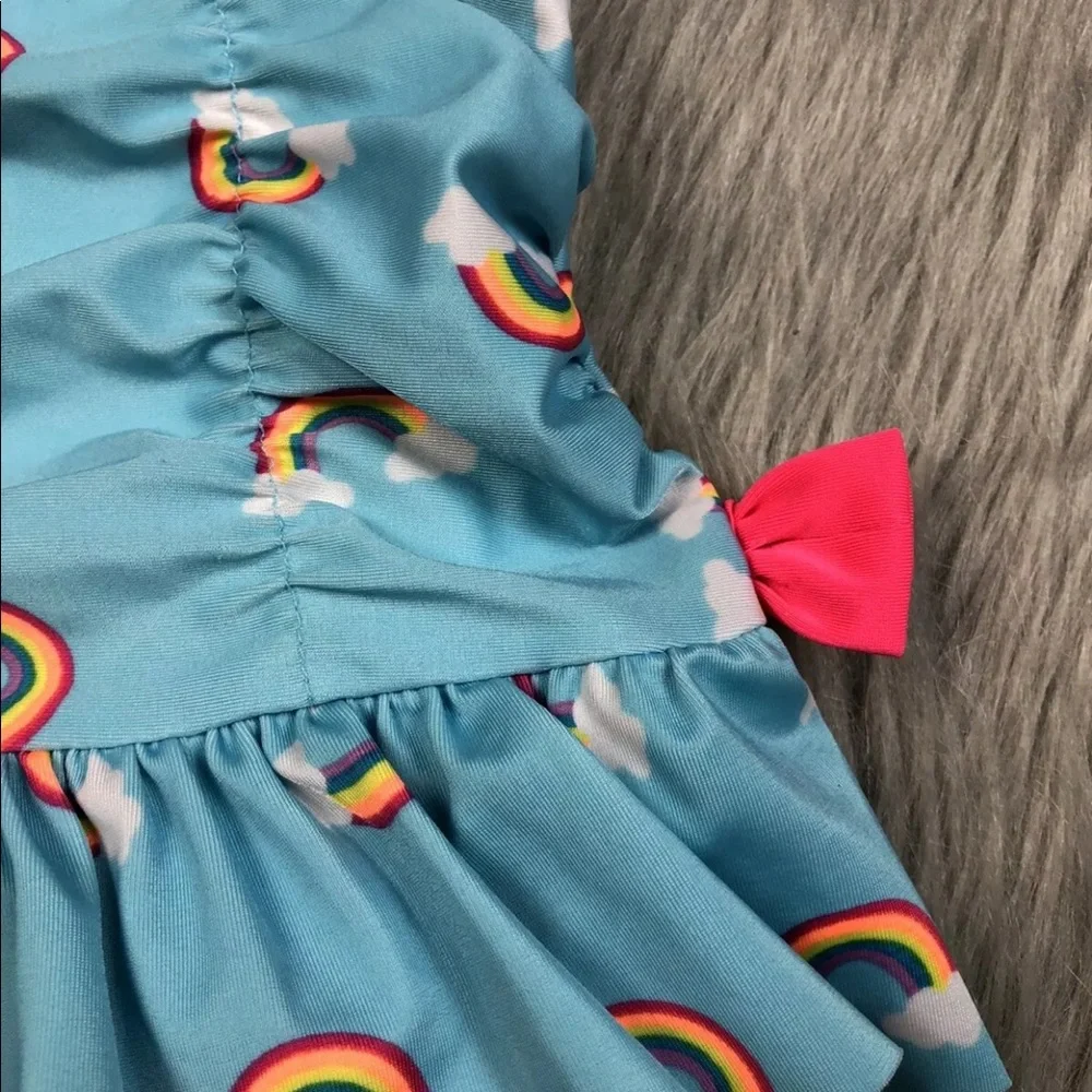 Cat Jack Baby Girls Blue Rainbow Swimsuit 18m